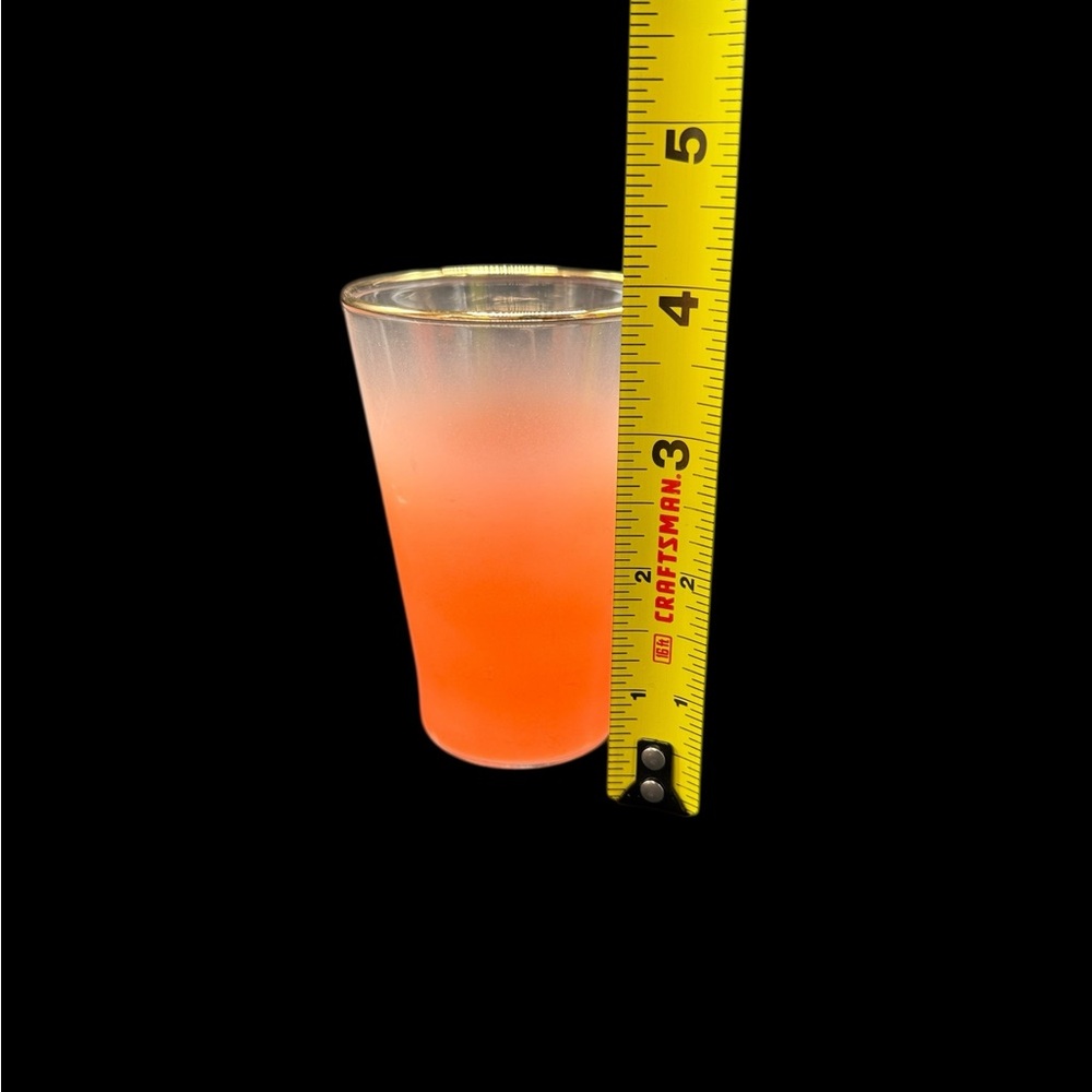 Blendo Vintage Tumblers & Juice Glasses Set of 4 Frosted Orange Gold Rim MCM - Picture 9 of 12